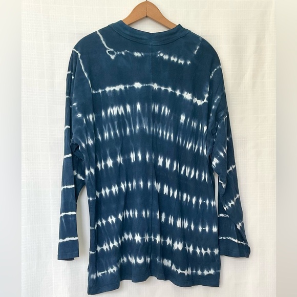 We The Free Blue and White Tie-Dye Long Sleeve Tee - Picture 2 of 5